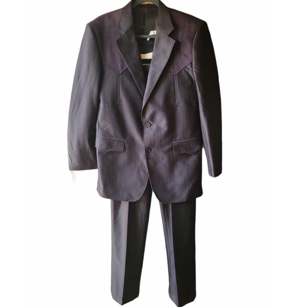 Laredo Set Mens Black Coat & Pant Formal Suit 38R